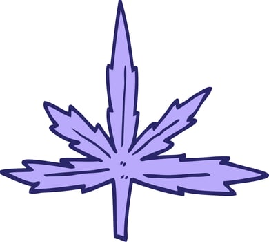 A marijuana leaf with purple color vector