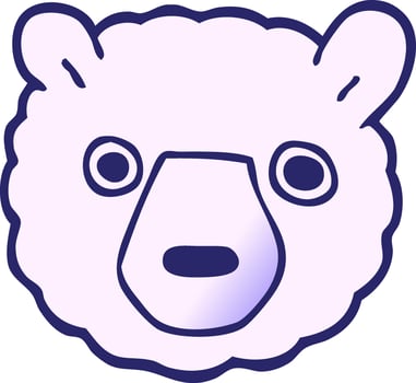 A cartoon bear head with a big nose vector