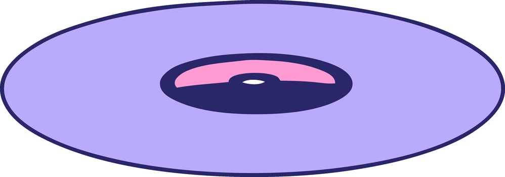 A purple disc with a pink eye vector