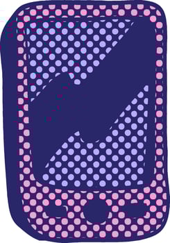 A purple and pink phone with a dot pattern vector