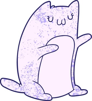 A cartoon cat with purple spots on its body vector