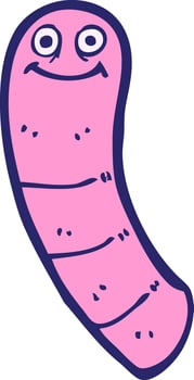 A cartoon worm with a big smile on its face vector