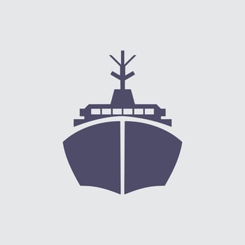 A stylized vessel icon represents maritime transport, suitable for design projects and informational graphics related to travel and logistics. vector