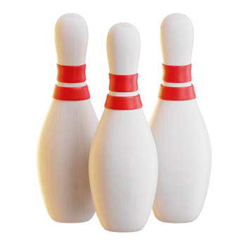 Bowling pins 3d rendered icon png