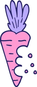 A cartoon carrot with a flower on it vector