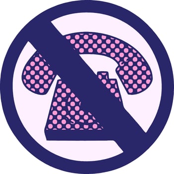 comic book style cartoon of a no phones allowed sign in bright neon color vector