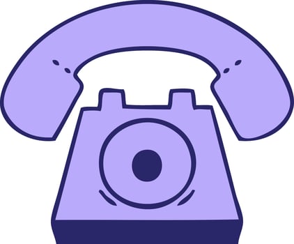 A purple telephone icon on a white background vector