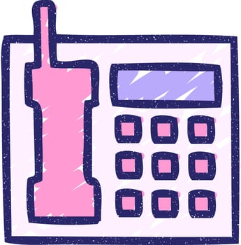 A pink phone on a white background vector