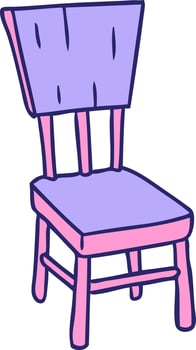 A cartoon chair with purple and pink upholstery vector