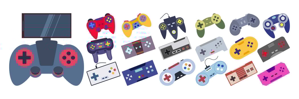 Digital Game Console Set Illustration. vector