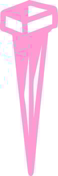 A pink triangle with a white outline vector