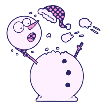 Snowman with hat and santa hat png