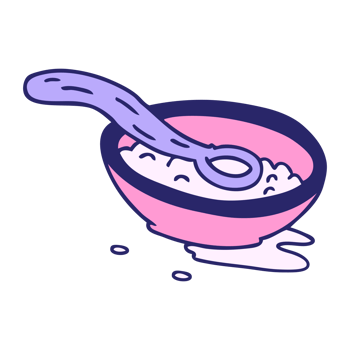 A bowl of rice with a spoon in it png