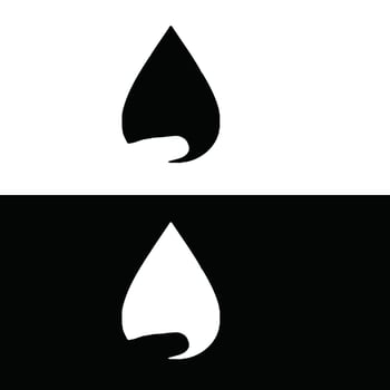A black and white image of a drop of water vector