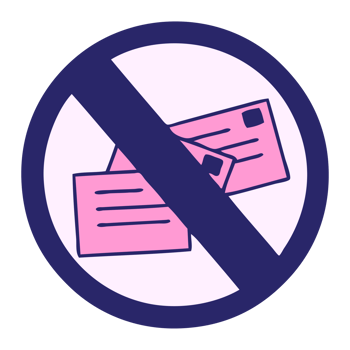 cute cartoon of a no post sign in bright neon color png
