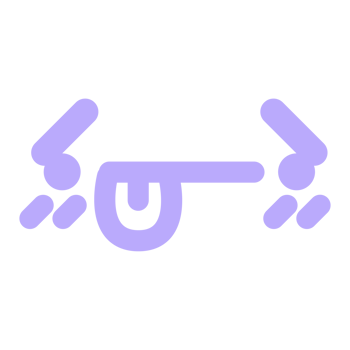 disappointed face icon in bright neon color png