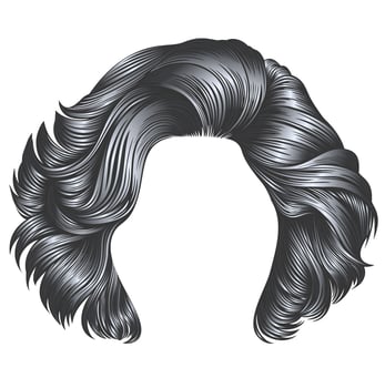 trendy woman hairs gray colors . beauty fashion . style curls . vector
