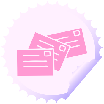 A pink envelope with two pink envelopes inside png