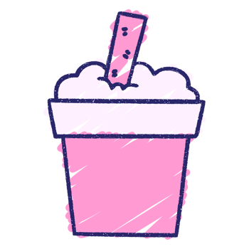 Ice Cream Chalk Drawing in bright neon color png