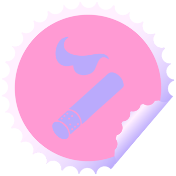 A pink cigarette sticker with a blue and purple background png