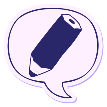 A speech bubble with a pencil in it png