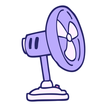 A purple fan with a purple light on top png