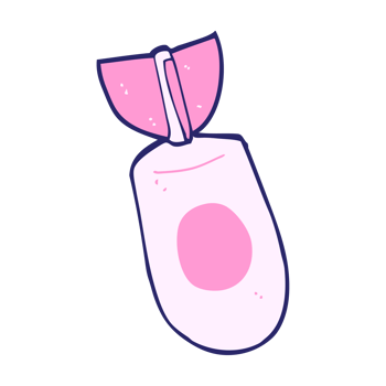 A pink and white bottle with a pink bow png
