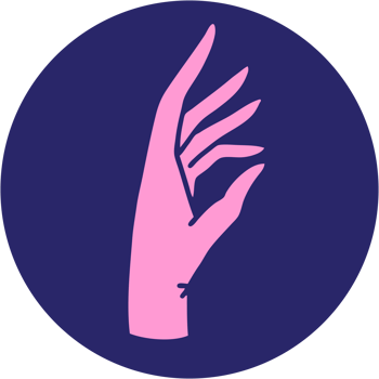 A pink hand with a pink finger on it png