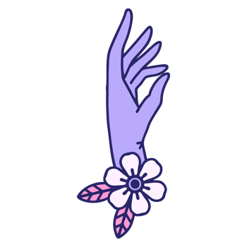 A hand with a flower on it png
