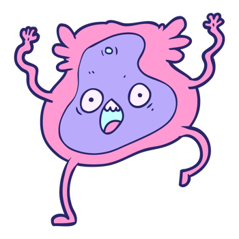A cartoon character with arms outstretched and a big head png