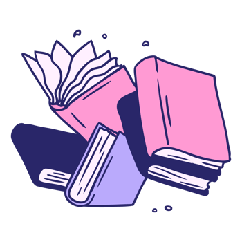 Books icon in a cartoon style png
