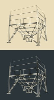Grain hopper illustrations vector