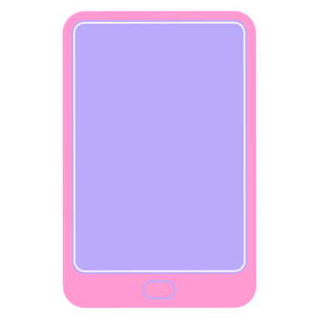A pink phone with a purple screen on it png