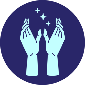 Two hands reaching up to the stars png
