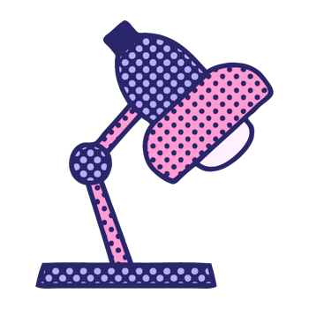 A desk lamp with polka dots on it png