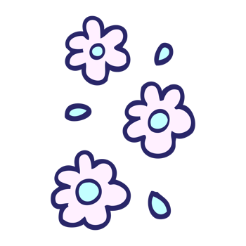 A flower icon with blue and white flowers png