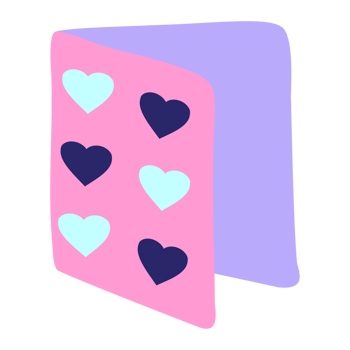 A pink folder with hearts on it png