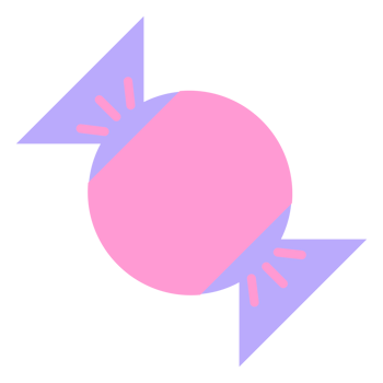 A pink candy ball with two arrows on it png