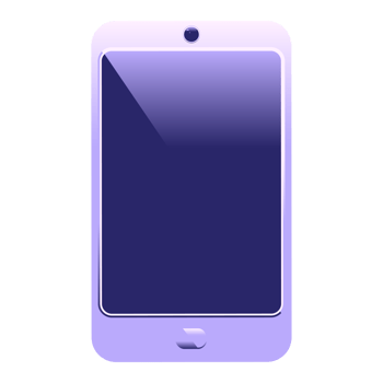 A purple smartphone with a screen on it png