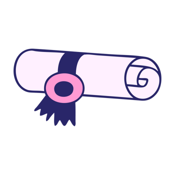A diploma with a ribbon on it png