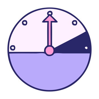 A clock with an arrow pointing up png