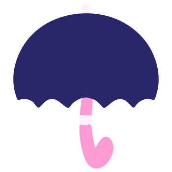 A purple umbrella with pink handle png