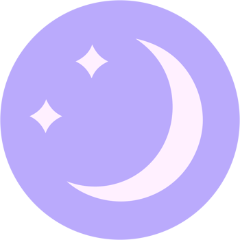 A purple crescent with stars in the sky png