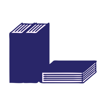 A purple book with a white outline png