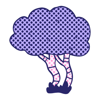 A tree with polka dots on it png