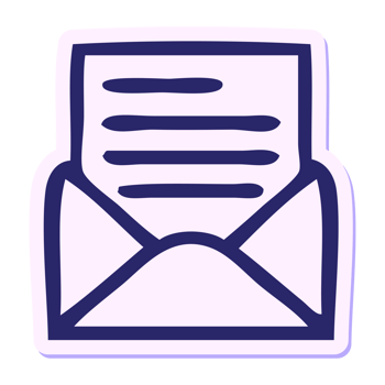 An envelope icon with a paper inside png