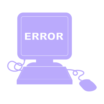 illustration of a computer error icon in bright neon color png