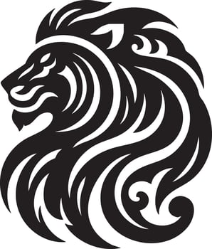 Tribal Lion Head Silhouette Emblem Tattoo Design vector