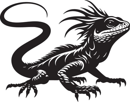Striking Black and White Reptile Creature Design for Wildlife Art vector