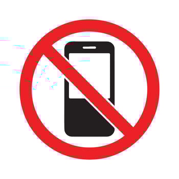 No Mobile Devices sign in white backraund vector